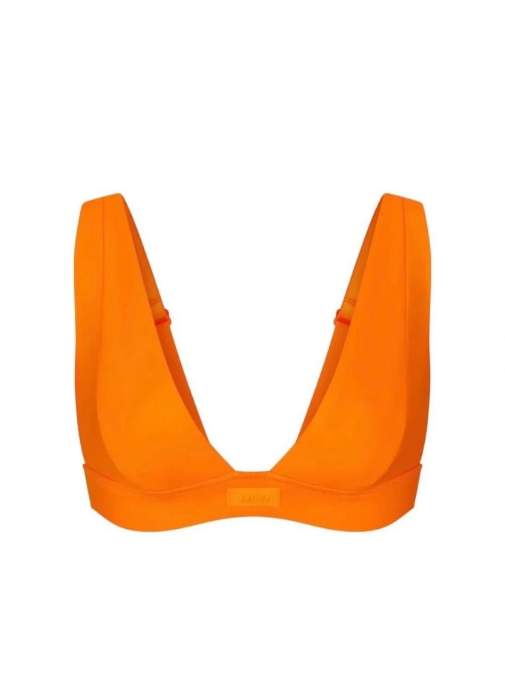 SKIMS Vibrant Orange Deep-V Bikini Top and Bottoms